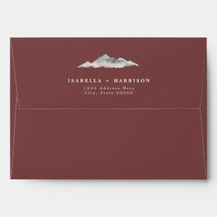 HEIDI Rustic Burgundy Mountain Wedding Invitation Envelope