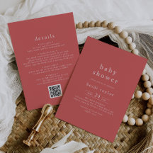 HEIDI Rustic Red Summer Boho QR Simple Baby Shower