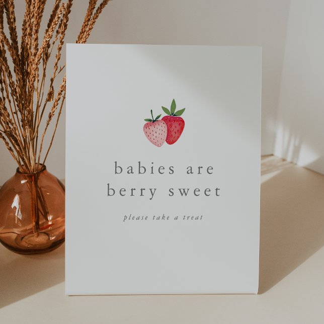 HEIDI Strawberry Girl Babies are Sweet Baby Shower Pedestal Sign (HEIDI Strawberry Girl Babies are Sweet Baby Shower Pedestal Sign)