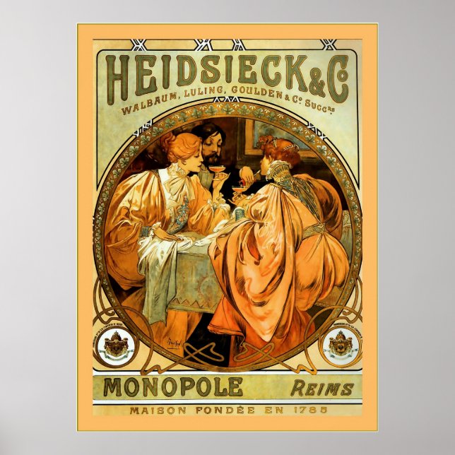 Heidsieck and Co. Vintage Champagne Ad Poster (Front)