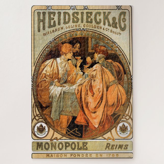 Heidsieck & Co. by Alphonse Mucha  Jigsaw Puzzle (Vertical)