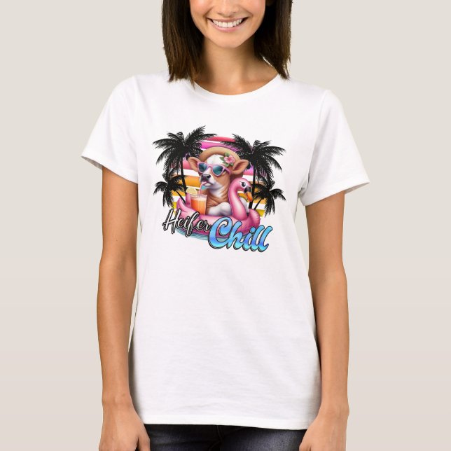 Heifer Chill – Funny Farm Cow Country Girl T-Shirt (Front)