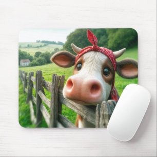 Heifer Cow Wearing a Kerchief Mouse Mat