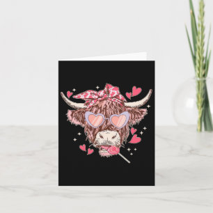 Heifer Cow Western Sungles Funny Heart Happy Vlent Card