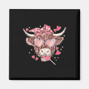 Heifer Cow Western Sungles Funny Heart Happy Vlent Magnet