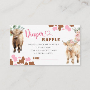 Heifer or Bull Cow Gender Reveal Diaper Raffle Enclosure Card
