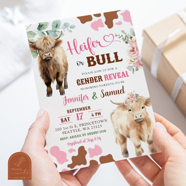 Heifer or Bull Cow Gender Reveal Farm Animal Invitation (Creator Uploaded)
