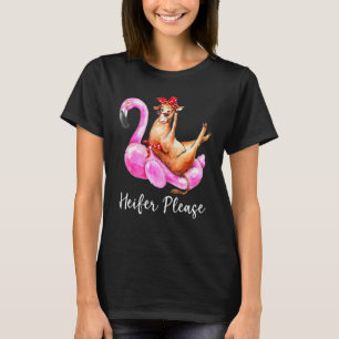 Heifer Please Flamingo Float Bandanna Cow T-Shirt