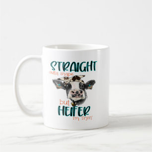 Heifer Straight Outta Shape Im Trying Cowhide West Coffee Mug