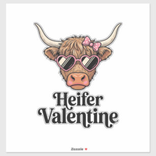 Heifer Valentine Highland Cow Vintage Design_1