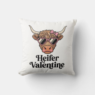 Heifer Valentine Highland Cow Vintage Design_1 Cushion