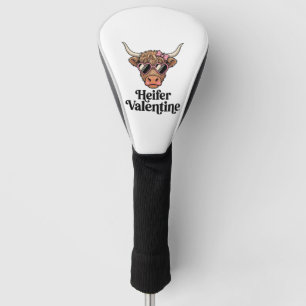 Heifer Valentine Highland Cow Vintage Design_1 Golf Head Cover