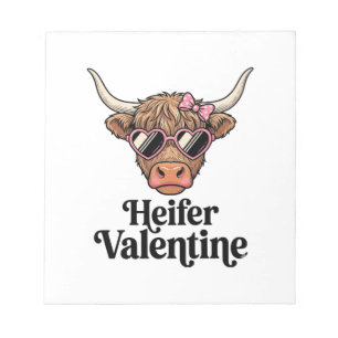 Heifer Valentine Highland Cow Vintage Design_1 Notepad