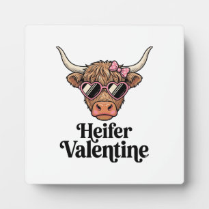 Heifer Valentine Highland Cow Vintage Design_1 Plaque