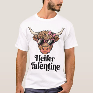 Heifer Valentine Highland Cow Vintage Design_1 T-Shirt