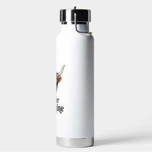 Heifer Valentine Highland Cow Vintage Design_1 Water Bottle