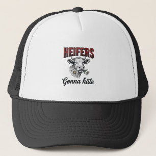 Heifers Gonna Hate Funny Cow Vintage Engraving Tee Trucker Hat