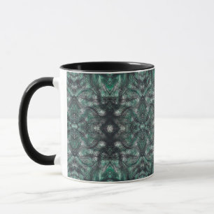 Heights Dark Green Abstract Watercolor Art Mug