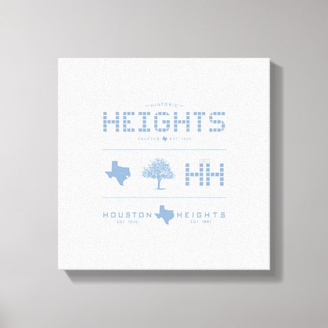 Heights Design Collection, Blue Tile, Houston TX Canvas Print (Front)