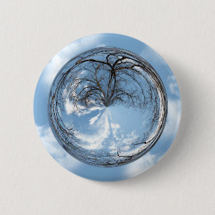 Heights of Heaven with  tree, clouds , sky, bubble 6 Cm Round Badge