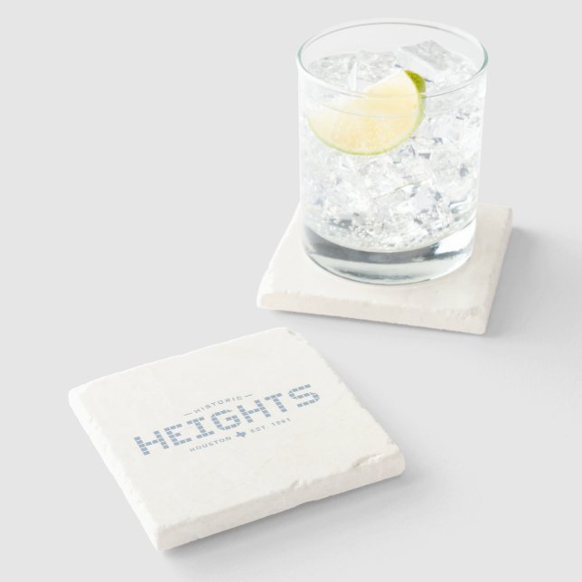 Heights Tile, Blue Tile, Houston Heights Stone Coaster (Side)