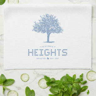 Heights Tile & Tree, Blue Tile, Houston Heights Tea Towel