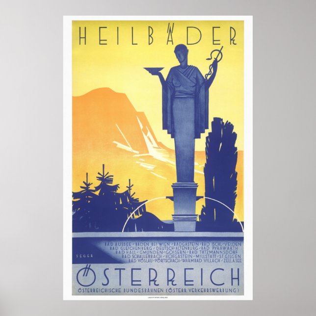 Heilbäder Österreich Austria Vintage Poster 1935 (Front)