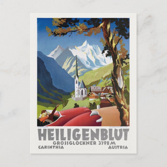 Heiligenblut Austria Vintage Poster Postcard (Front)