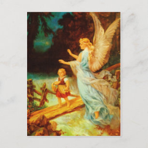 Heiliger Schutzengel Guardian Angel 9 oil Postcard