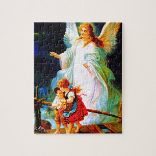 Heiliger Schutzengel Guardian Angel and Children Jigsaw Puzzle
