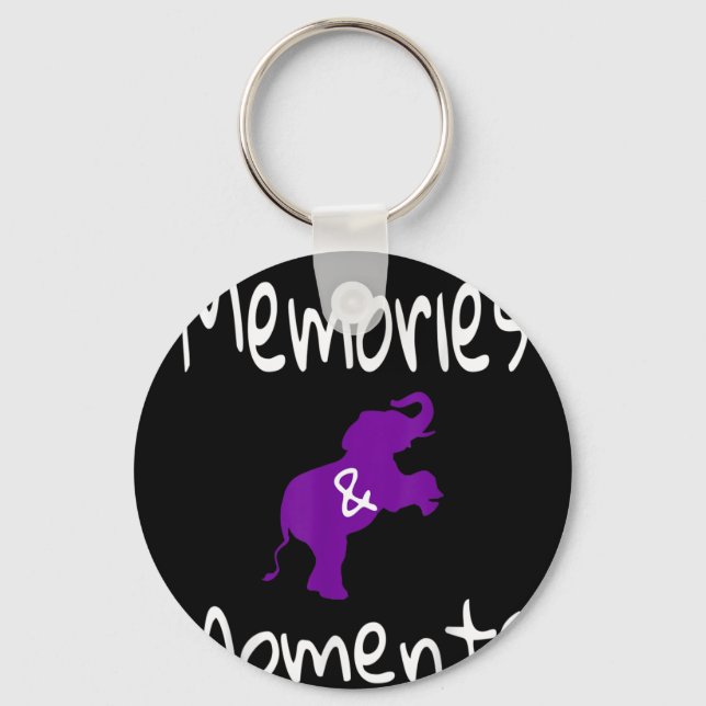 Heimer Awareness Purple Elephant Support Memories  Key Ring (Front)