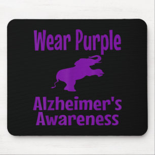 Heimer Awareness Purple Elephant Support Wear Purp Mouse Mat
