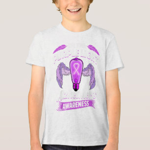 Heimer Purple Floral Pansy Dementia Heimers Awaren Tri-Blend Shirt