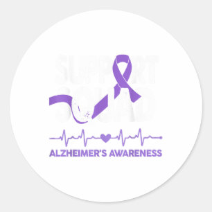 Heimer-shirts Support Squad Men Women Dementia Awa Classic Round Sticker