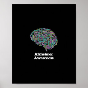 Heimerheimer Awareness Brain Dementia Word Cloud  Poster