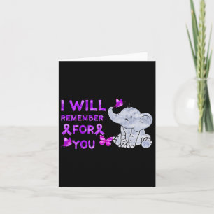 Heimerheimer Awareness Cute Elephant I Will Rememb Card