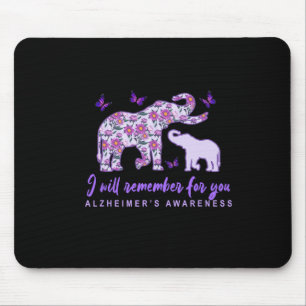 Heimerheimer Awareness Cute Elephant I'll Remember Mouse Mat