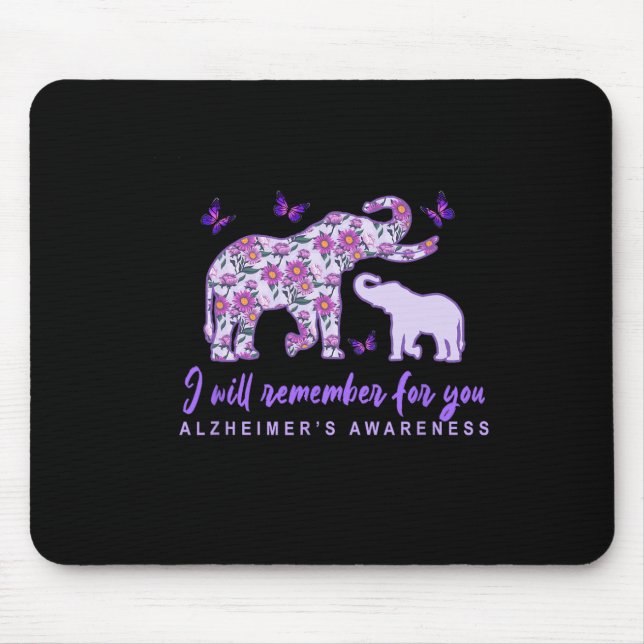 Heimerheimer Awareness Cute Elephant I'll Remember Mouse Mat (Front)