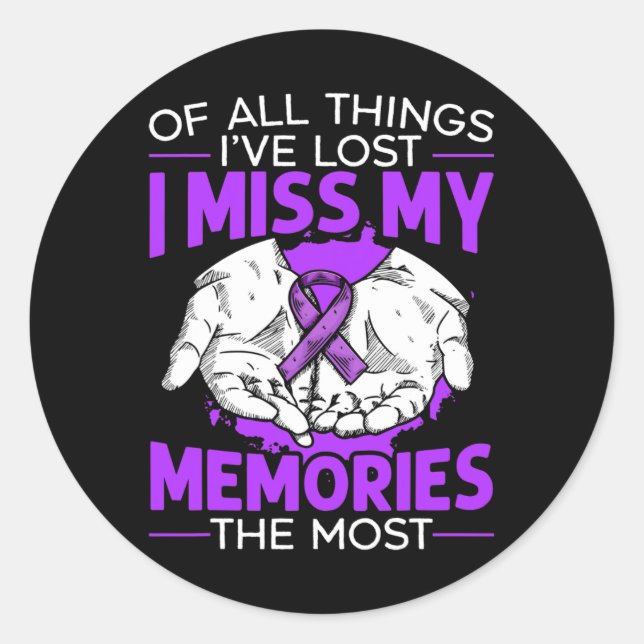 Heimerheimer Awareness Dementia Support  Classic Round Sticker (Front)