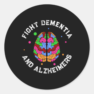 Heimerheimer Awareness Endheimer Fight Dementia He Classic Round Sticker