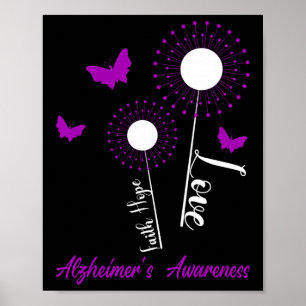 Heimerheimer Awareness Faith Hope Love Dandelion B Poster