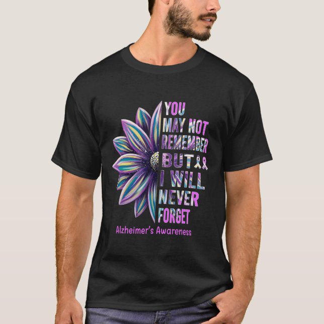 Heimerheimer Awareness Flower Remember Never Forge T-Shirt (Front)