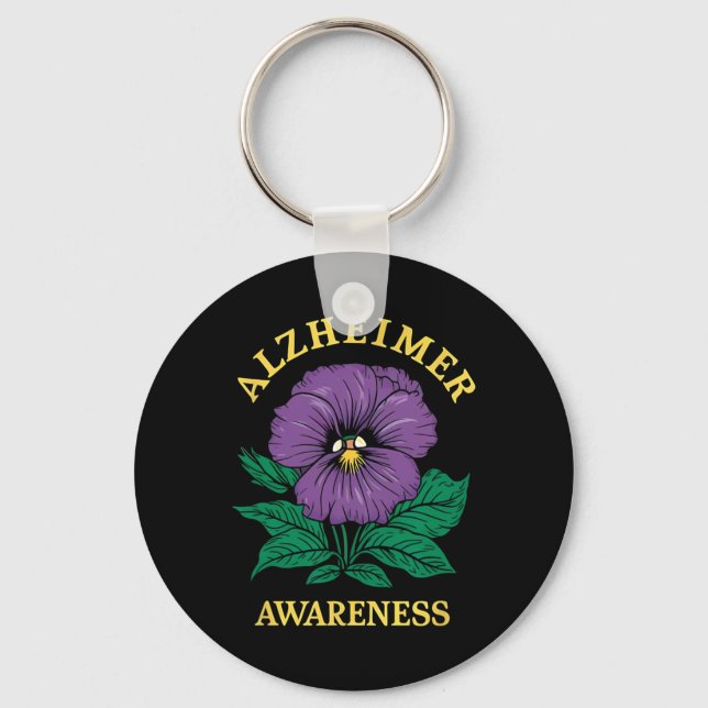 Heimerheimer Awareness Flowers  Key Ring (Front)