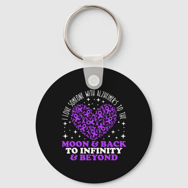 Heimerheimer Awareness Heart Ribbon  Key Ring (Front)