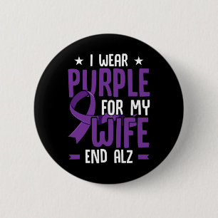 Heimerheimer Awareness I Wear Purple For My Wife E 6 Cm Round Badge
