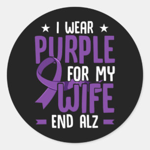 Heimerheimer Awareness I Wear Purple For My Wife E Classic Round Sticker