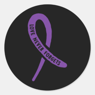 Heimerheimer' Awareness Love Never Forgets Purple  Classic Round Sticker