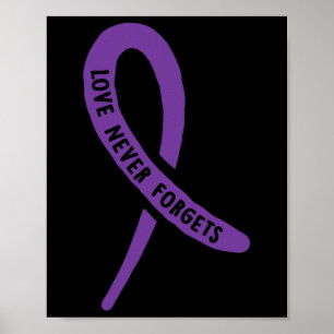 Heimerheimer' Awareness Love Never Forgets Purple Poster