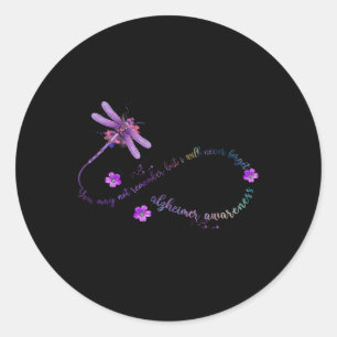 Heimerheimer Awareness Month Dragonfly Remember Wo Classic Round Sticker