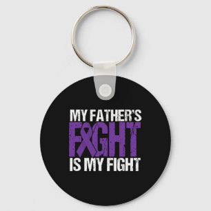 Heimerheimer Awareness Purple Father Ribbon Suppor Key Ring